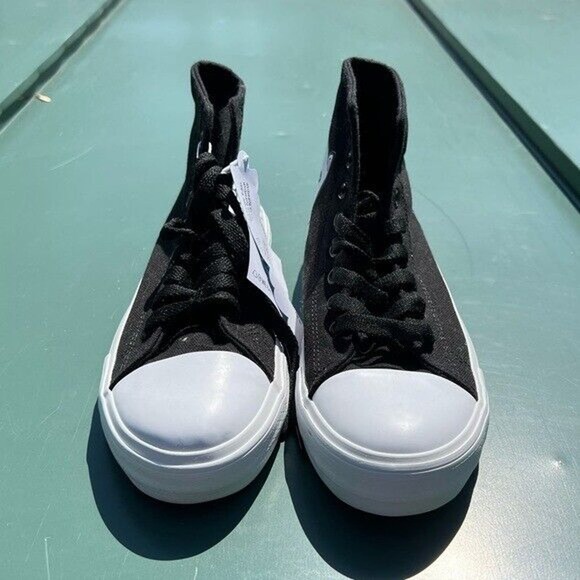 NWT Ripndip black and white lace up ankle high shoes w/ cat flipping off detail - Picture 9 of 12